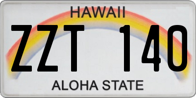 HI license plate ZZT140