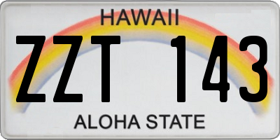 HI license plate ZZT143