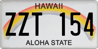 HI license plate ZZT154