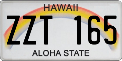 HI license plate ZZT165