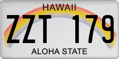 HI license plate ZZT179