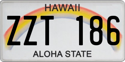 HI license plate ZZT186