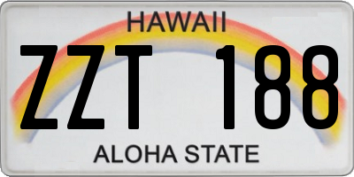 HI license plate ZZT188