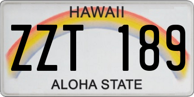 HI license plate ZZT189