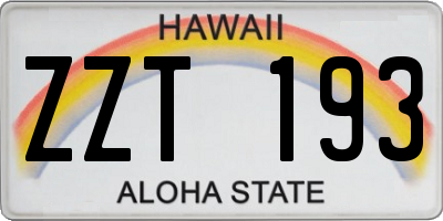 HI license plate ZZT193
