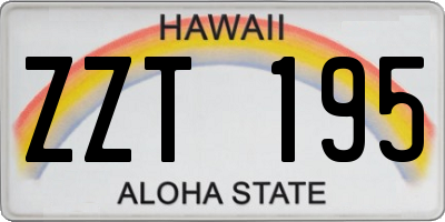 HI license plate ZZT195