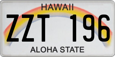 HI license plate ZZT196