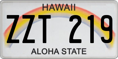 HI license plate ZZT219