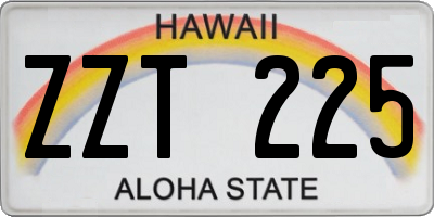 HI license plate ZZT225