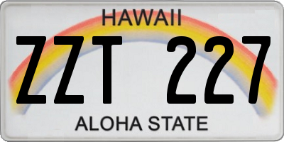 HI license plate ZZT227