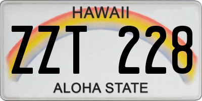 HI license plate ZZT228