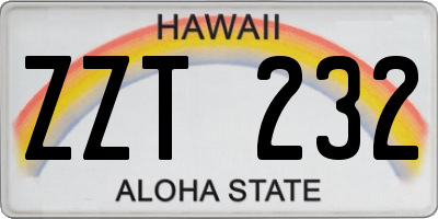 HI license plate ZZT232