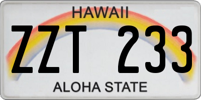 HI license plate ZZT233