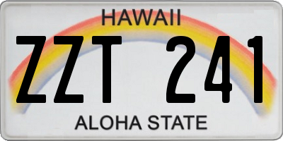 HI license plate ZZT241