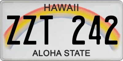 HI license plate ZZT242