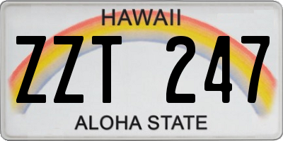 HI license plate ZZT247