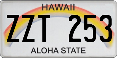 HI license plate ZZT253