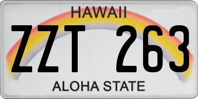 HI license plate ZZT263