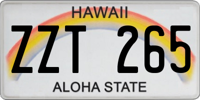 HI license plate ZZT265