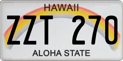 HI license plate ZZT270