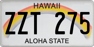 HI license plate ZZT275