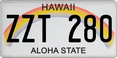HI license plate ZZT280