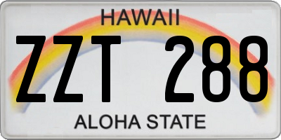 HI license plate ZZT288