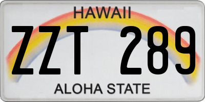 HI license plate ZZT289