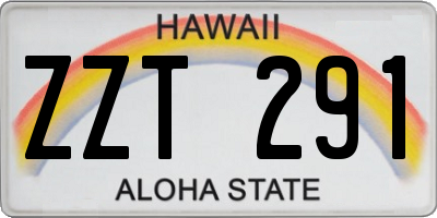 HI license plate ZZT291