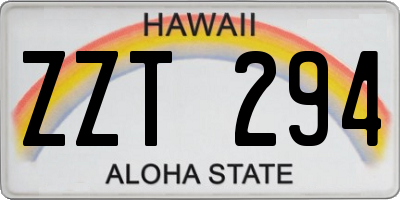HI license plate ZZT294