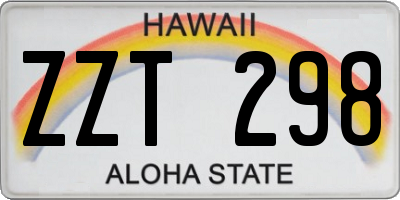 HI license plate ZZT298