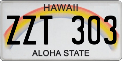 HI license plate ZZT303