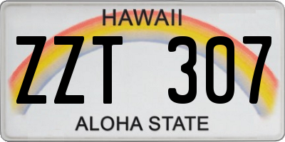 HI license plate ZZT307