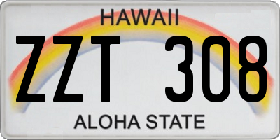 HI license plate ZZT308