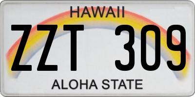 HI license plate ZZT309