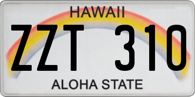 HI license plate ZZT310