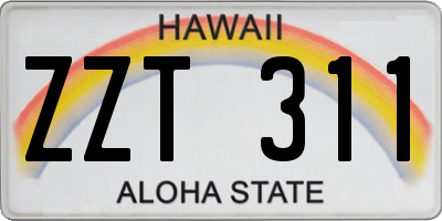 HI license plate ZZT311