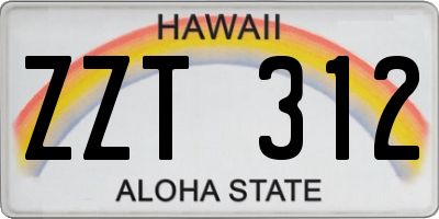 HI license plate ZZT312