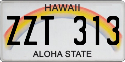 HI license plate ZZT313