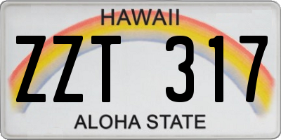 HI license plate ZZT317