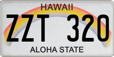 HI license plate ZZT320