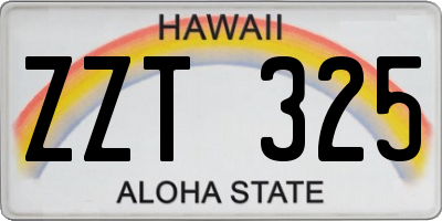 HI license plate ZZT325