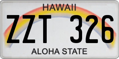 HI license plate ZZT326