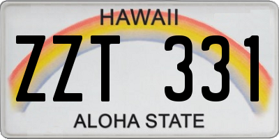 HI license plate ZZT331