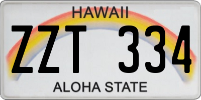 HI license plate ZZT334