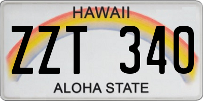 HI license plate ZZT340