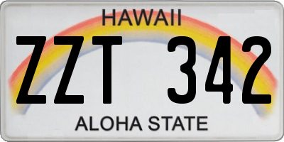 HI license plate ZZT342