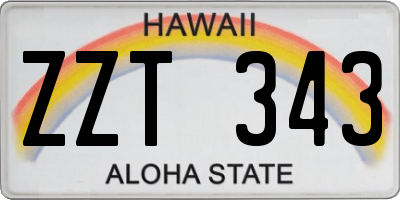 HI license plate ZZT343