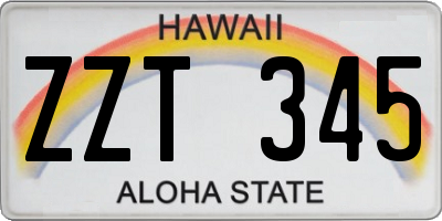 HI license plate ZZT345