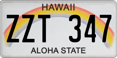 HI license plate ZZT347